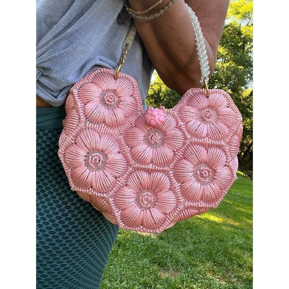 Pink Cottagecore Handmade Floral handbag Purse